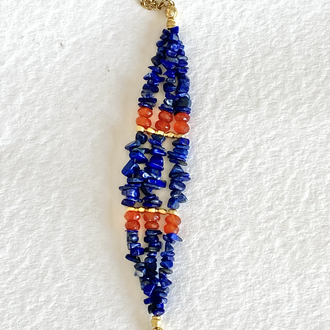 Lapis Lazuli & Karnelyan Akik Bileklik
