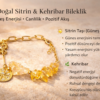 SİRİUS YILDIZI SEMBOLLÜ SİTRİN BİLEKLİK