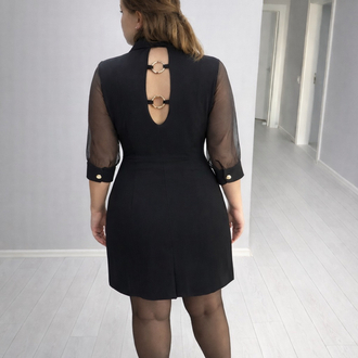 Sırt Halka Detaylı Abiye Elbise 
