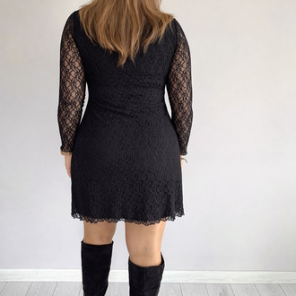 Dantelli Mini U Yaka Elbise