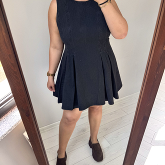 Kloş Etekli Denim Elbise