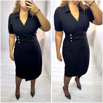 Yan Drape Detaylı Asimetrik Likralı Dokuma Elbise