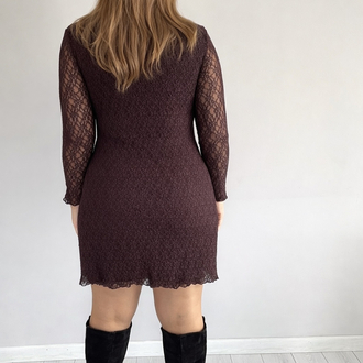 Dantelli Mini U Yaka Elbise 