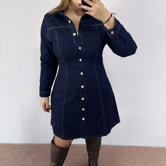 Esnek Denim Elbise
