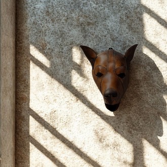 El Yapımı Deri Köpek Maskesi – Çoban Köpeği Esintili
