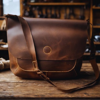 El Yapımı Hakiki Deri Evrak & Laptop Çantası (15.6")
