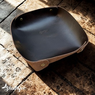 Hakiki Deri Valet Tray – Anahtarlık & Aksesuar Düzenleyici