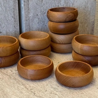 12 Adet Ahşap Çerezlik Seti (9cm)