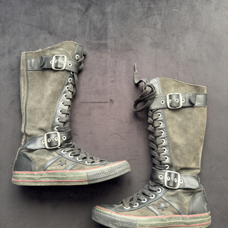 Converse Kahverengi Deri Kemer Detaylı Çizme Bot