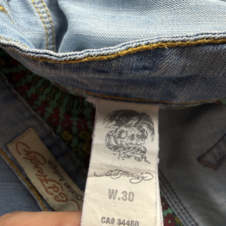 Ed Hardy Cep Detaylı Bol Paça Kot Pantolon 