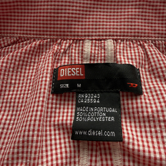 Diesel Pembe Kareli Fermuarlı Gömlek