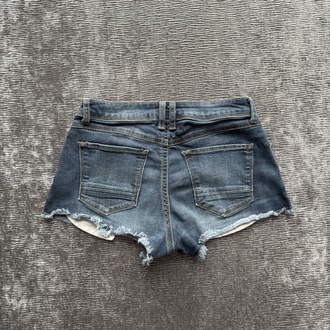 Düşük Bel Yırtık Detaylı Kadın Denim Şort