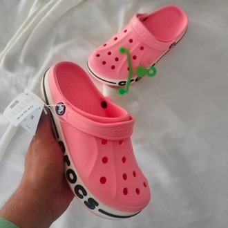 Crocs Bayaband Pembe Siyah Kadın Terlik 