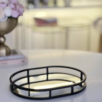 Oval Metal Tepsi Siyah