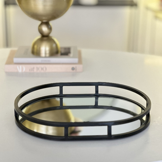 Oval Metal Tepsi Siyah