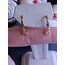 Mini Taşlı Gold Küpe