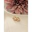 Pembe Taşlı Gold Küpe