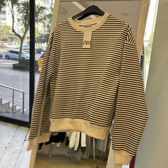 Çizgili şardonsuz sweat