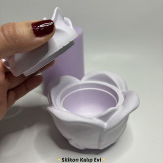 Kapaklı Gül Silikon Kalıp