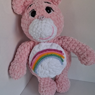 Gökkuşağı Temalı Amigurumi Ayıcık – El Yapımı Sevimli Oyuncak