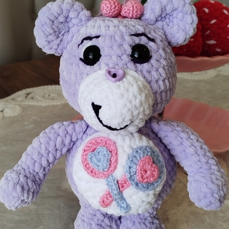 Mor renkli, tığ işi Share Bear | Mor Ayı |