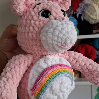 Gökkuşağı Temalı Amigurumi Ayıcık – El Yapımı Sevimli Oyuncak