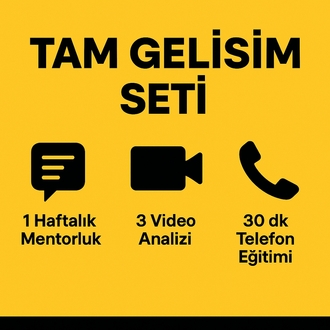 MENTÖRLÜK TAM GELİŞİM SETİ–1 Haftalık Mentorluk+3 Video Analizi+30-60dk Telefon