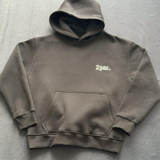 TUPAC (2pac) Nakışlı Oversize Hoodie (Siyah)
