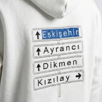 Ankara Özel Tasarım Nakışlı Oversize Hoodie