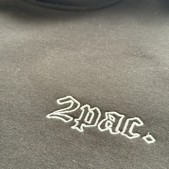 TUPAC (2pac) Nakışlı Oversize Hoodie (Siyah)