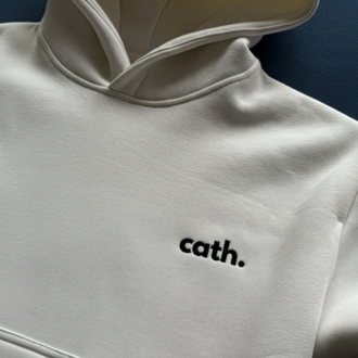 Cath Nakışlı Oversize Hoodie