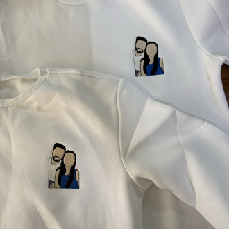 Fotoğraf Nakışlı 2 li Sweatshirt Kombin