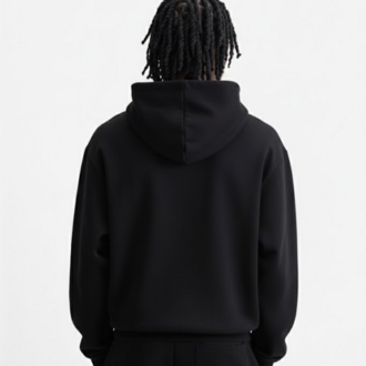 Cath Nakışlı Oversize Hoodie (Siyah)