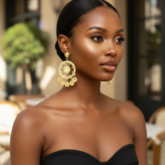 Golden Ottoman Earrings X by Erdal Güvenç