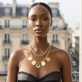 SEA TREASURE – AURORA COIN LAYER NECKLACE
