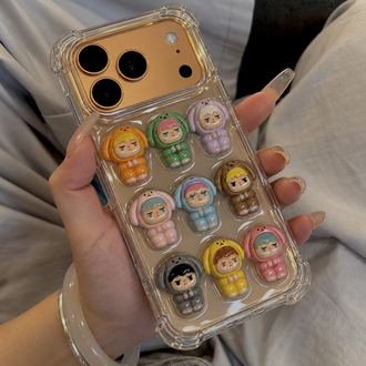 Kawaii Figürlü Şeffaf Kılıf | Renkli 3D Karakter Detaylı Telefon Kılıfı