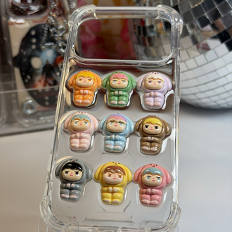 Kawaii Figürlü Şeffaf Kılıf | Renkli 3D Karakter Detaylı Telefon Kılıfı