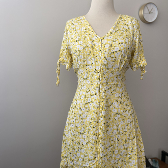 Vintage Daisy Print Mini Dress