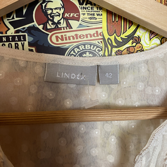 Vintage Lindex Swiss Dot Dantel Detaylı Beyaz Bluz | M-L