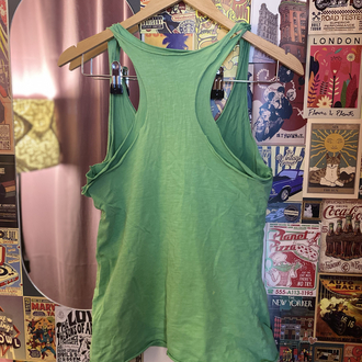 Y2K Yeşil Slogan Baskılı Atlet | Indie Sleaze Vintage Tank Top