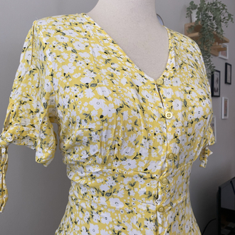 Vintage Daisy Print Mini Dress