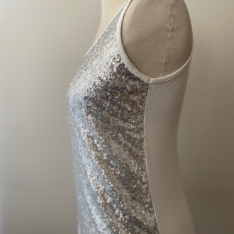 Silver Sequin Party Top | Y2K Vintage