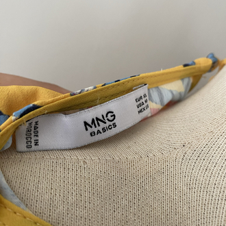 Mango Vintage Sarı Nautical Halat Desenli Elbise