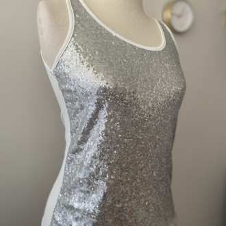 Silver Sequin Party Top | Y2K Vintage