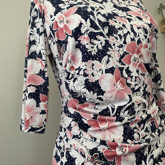 Vintage Botanical Print Dress