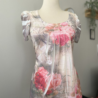 Nostalgia Rose Print Fairycore Top