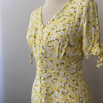 Vintage Daisy Print Mini Dress