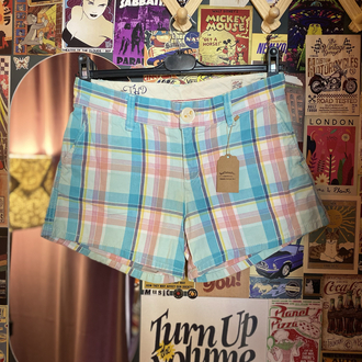 Y2K Tommy Hilfiger Pastel Plaid Mini Şort