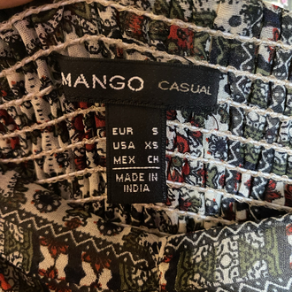 Mango Casual Boho Desenli Straplez Mini Elbise | XS-S