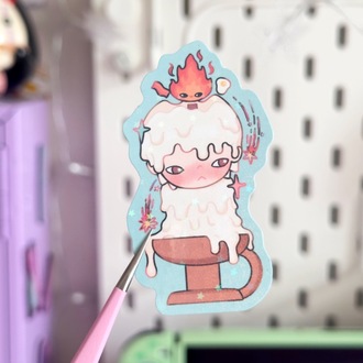 calcifer hologramlı sticker 